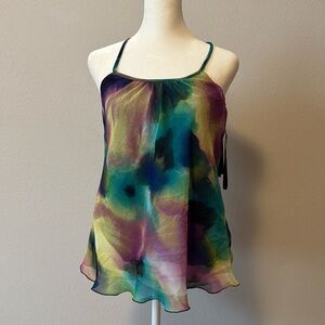 NWT B-Wear Byer California Women’s Watercolor Halter Flowy Tank Top Size Medium